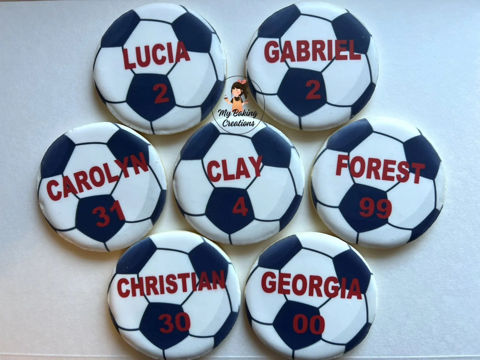 Custom printed soccer themed cookies San Francisco